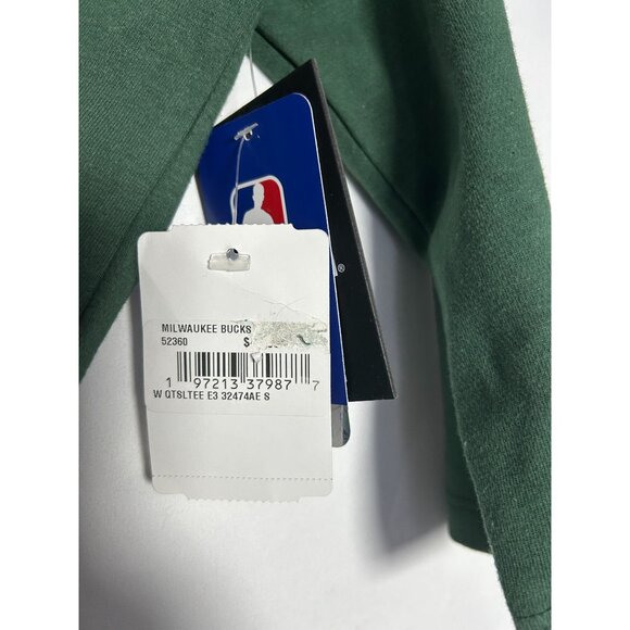 Milwaukee Bucks Women's 3/4 Sleeve Green & Gray New Era Shirt Small - Picture 9 of 12